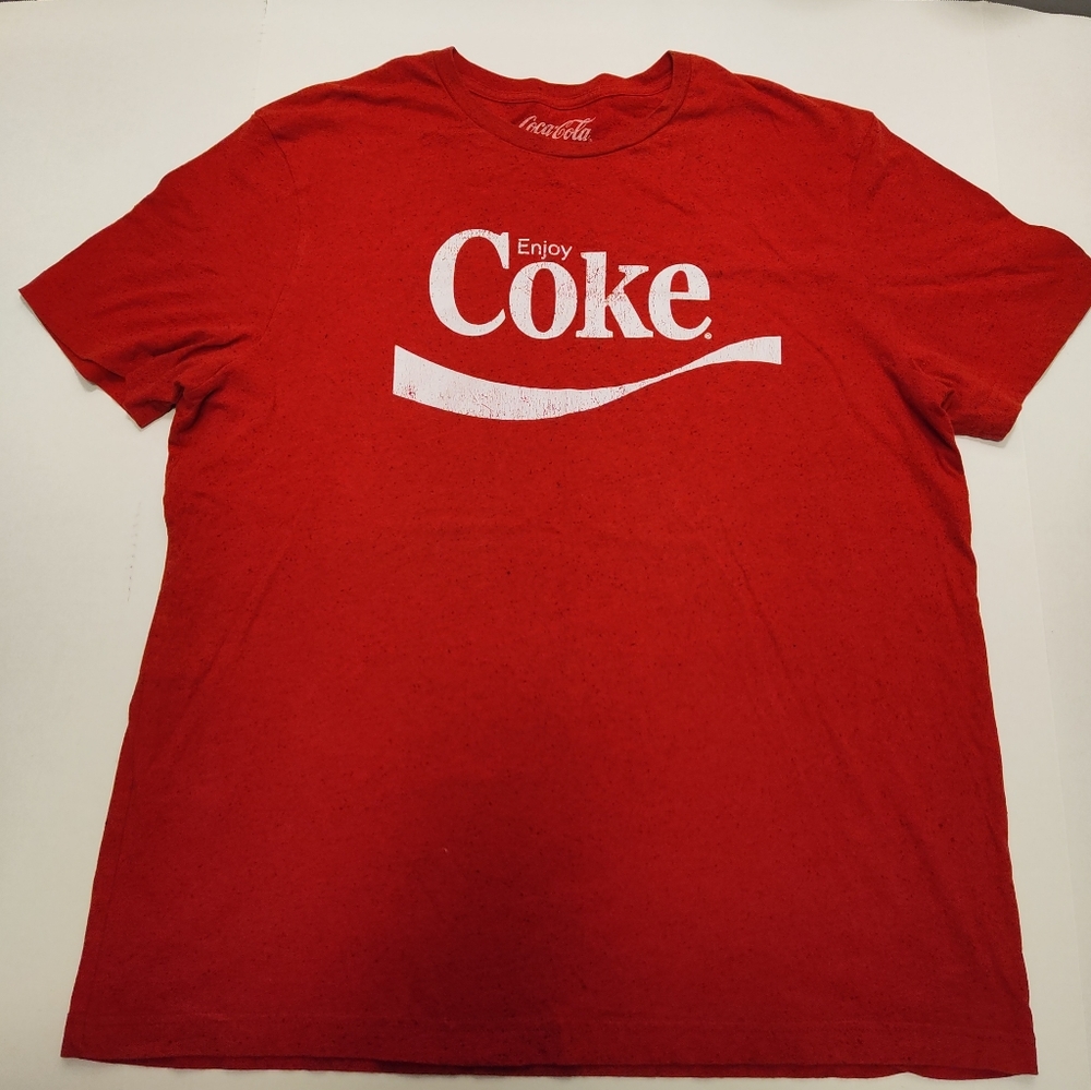 Coca-Cola T-Shirt, 2XL, Red with Black Speckles and White Logo